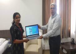 Donated laptop and provided Educational help and to a student from Malwan, Sindhudurg - Saunvardhan Pratishthan